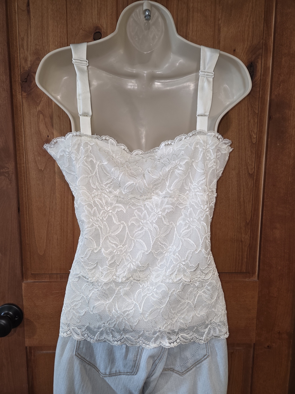 Coldwater Creek White Lace Camisole with Satin Straps - Picture 4 of 5